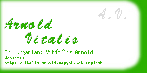 arnold vitalis business card